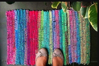 Upcycled Denim Crochet Rug